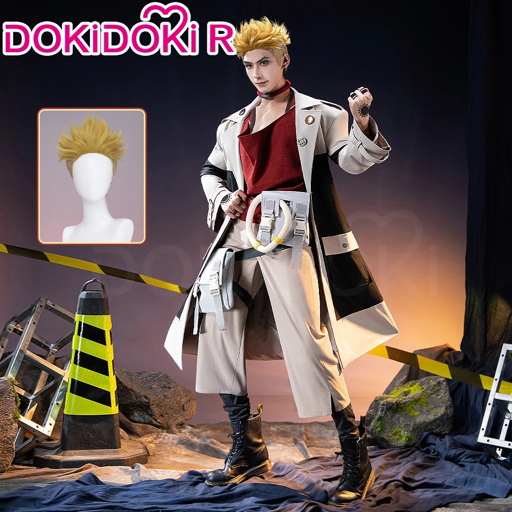 Enjin Cosplay Costume Anime Gachiakuta Cosplay【XS-3XL】DokiDoki-R Enjin Costume Windbreaker Janitor Men Bag Toge Wig Plus Size