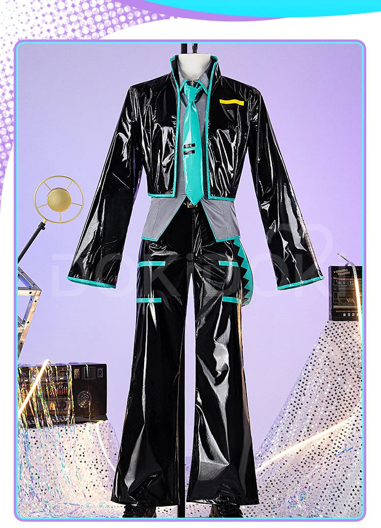 IN STOCK MIKUOO Cosplay Costume DokiDoki-R Mikuoo Cospaly Men Black Suit Costume Mikuu Christmas Cosplay