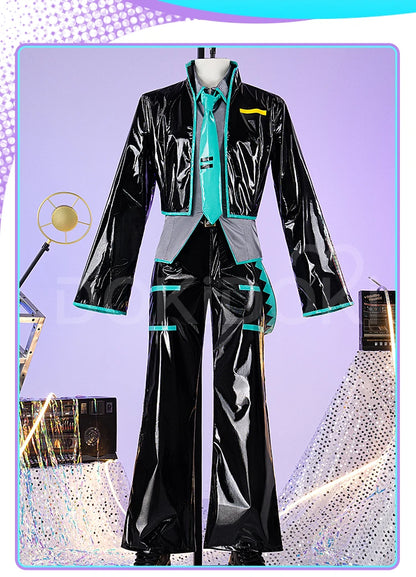IN STOCK MIKUOO Cosplay Costume DokiDoki-R Mikuoo Cospaly Men Black Suit Costume Mikuu Christmas Cosplay