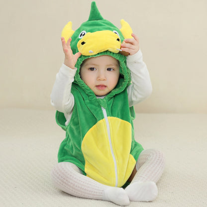 Baby Boy Romper 0 to 3 6 9 12 18 24 Months One Piece Hooded Baby Fall Outfit Newborn Girl Clothes Funny Yellow Jumpsuit Pajamas