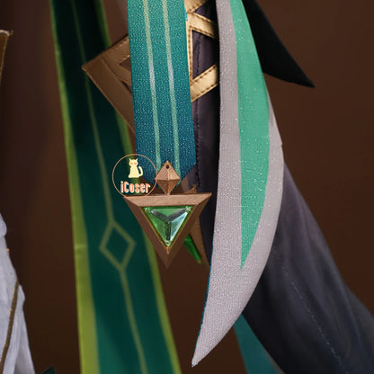 Genshin Impact Nefer Cosplay Costume Wig Dress Uniform Outfit Headwear Carnival Halloween Party for Women Girls Accessory iCoser