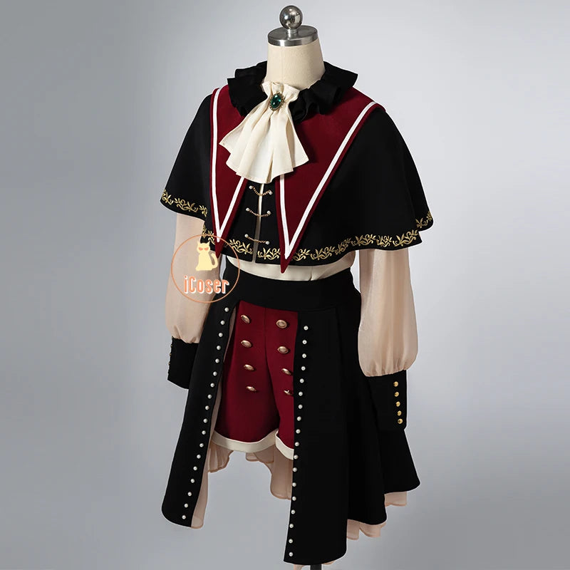 BanG Dream Wakaba Mutsumi Cosplay Costume Wig Red Dress Mortis Uniform Ave Mujica Earrings Halloween Party for Women Girls Props