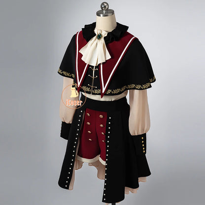 BanG Dream Wakaba Mutsumi Cosplay Costume Wig Red Dress Mortis Uniform Ave Mujica Earrings Halloween Party for Women Girls Props