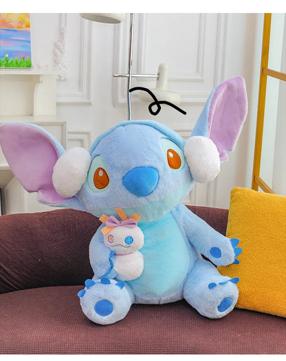 60/80/100cm Super Big Size Stitch Winter Disney Kawaii Anime Plush Stuffed Doll Cartoon Plushies Children's Pillow Holiday Gift