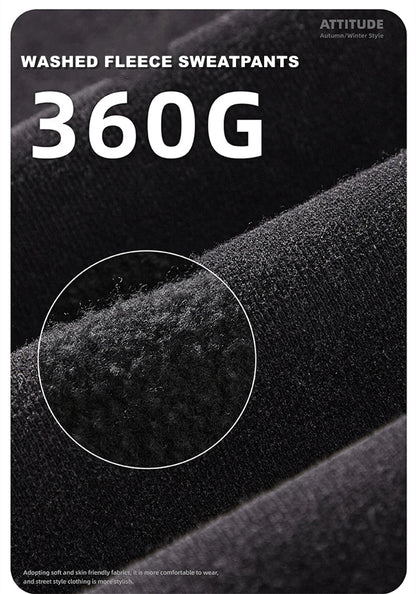 ZODF Vintage Men 360gsm Thick Fleece Sweatpants Women Unisex Loose Washed Distressed Warm Joggers Pants For Winter HY0749