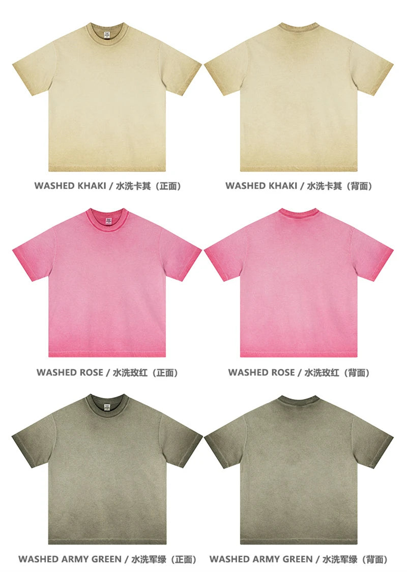 ZODF 2025 Summer Washed 275gsm Solid Cotton T-shirt For Men Unisex Oversized Short Sleeve T Shits Brand Tops HY0981