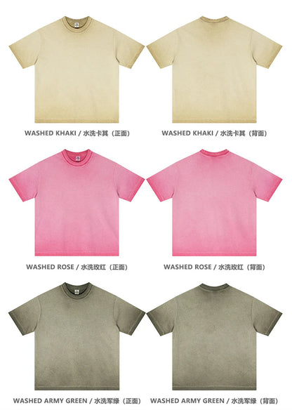 ZODF 2025 Summer Washed 275gsm Solid Cotton T-shirt For Men Unisex Oversized Short Sleeve T Shits Brand Tops HY0981