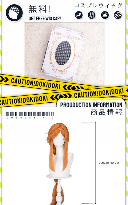 IN STOCK Flamme Wig Anime Frieren: Beyond Journey's End DokiDoki Flamme Cosplay Women 100cm Long Orange Wig Free Cap