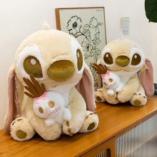 25/60CM Golden Disney Lilo and Stitch Plush Toy Cartoon Anime Stuffed Kawaii Stich Scrump Doll Plushie Kids Birthday Xmas Gifts