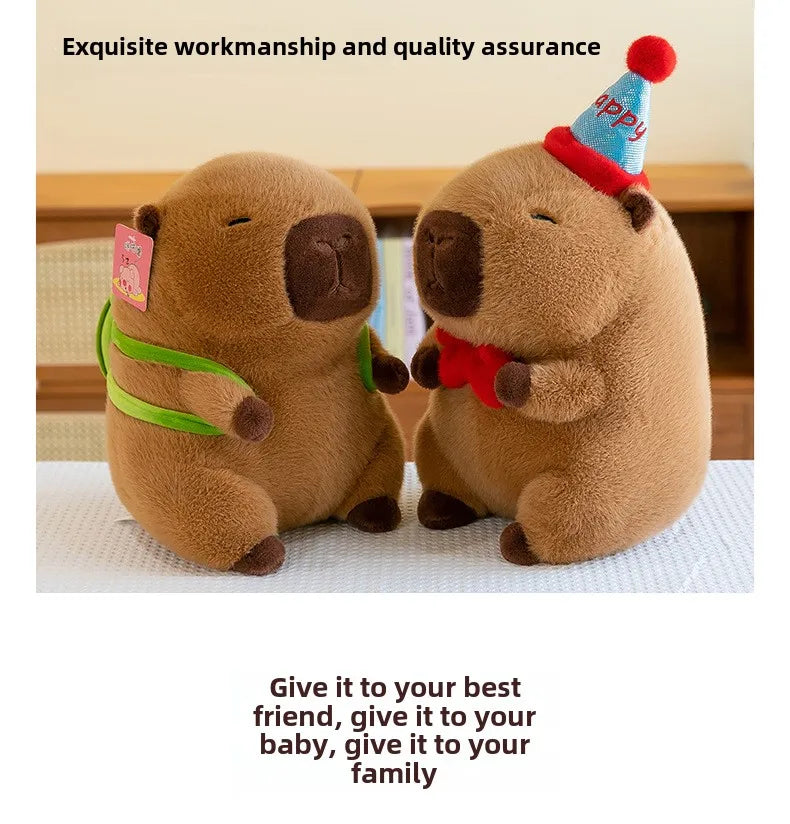 Cute Hat Dolphin Cloth Doll Plush Toy Capibala Backpack Turtle Room Decoration Sofa Cushion Girls Children's Day Gift Cloth Doll