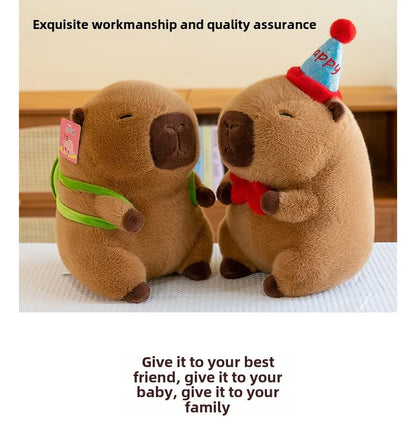 Cute Hat Dolphin Cloth Doll Plush Toy Capibala Backpack Turtle Room Decoration Sofa Cushion Girls Children's Day Gift Cloth Doll