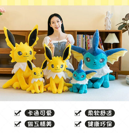 45/60/80CM Big Size Pokémon Jolteon Plushies ‌Vaporeon Cartoon Anime Stuffed Ornament Comfortable Soft Doll Children's Toy Gift