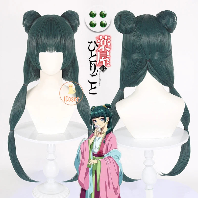 Anime The Apothecary Diaries Maomao Cosplay Costume La Clan Princess Green Dress Earrings Halloween Party for Women Girls iCoser