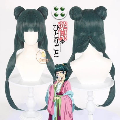 Anime The Apothecary Diaries Maomao Cosplay Costume La Clan Princess Green Dress Earrings Halloween Party for Women Girls iCoser