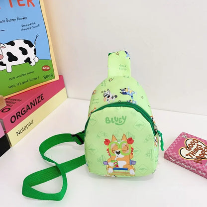 Bingo Friends Children'S Bag Cute Bluey Family Kids Chest Bag Kindergarten Cartoon Light Crossbody Bag Halloween Christmas Gift