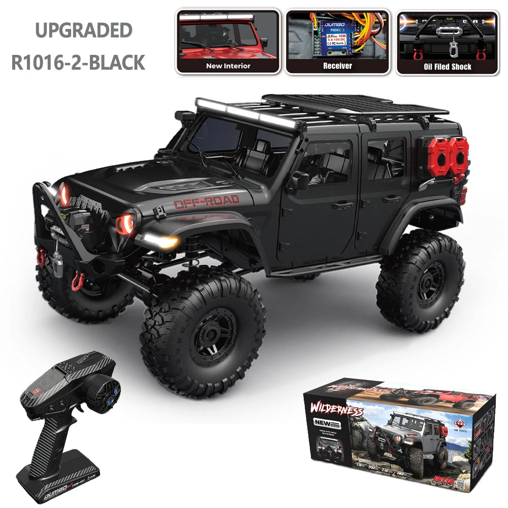 1/10 Scale HB RTR R1011 4WD Remote Control Rock Crawler Truck with LED Lights 2.4G Full Proportional Off-Road Climbing
