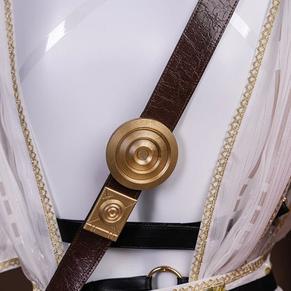 Wuthering Waves Augusta Cosplay Costume Wig Dress Uniform Headwear Earrings Christmas Halloween Party for Women Girls Role Play