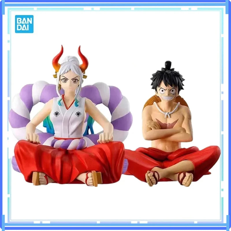 Bandai Original Spot Goods Anime One Piece Gashapon Land of Wano Luffy Yamato Sitting Action Figure Model Toys Gift