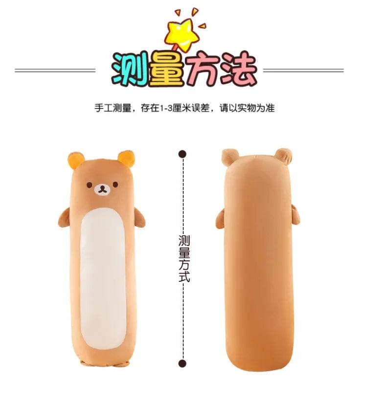 60/80/100cm Big Size Rilakkuma Kawaii Anime Plush Stuffed Doll Cartoon Room Decor Plush Pillow Children's Holiday Gift