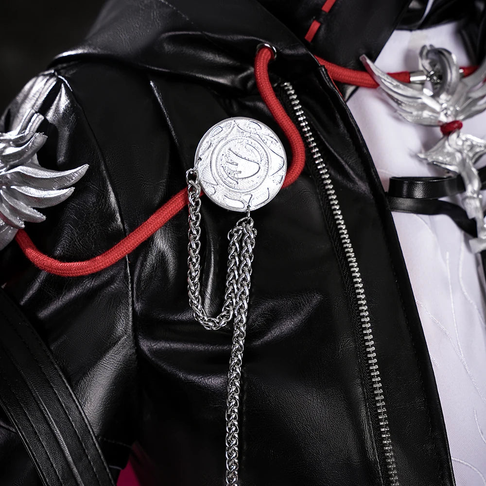 iCoser Arknights Exusiai The New Covenant Cosplay Costume Wig Uniform Luminous Headwear Halloween Party for Women Girls Carnival