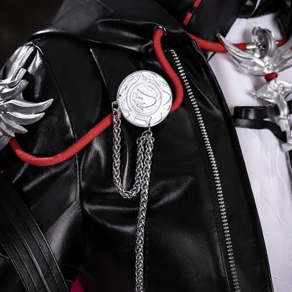 iCoser Arknights Exusiai The New Covenant Cosplay Costume Wig Uniform Luminous Headwear Halloween Party for Women Girls Carnival