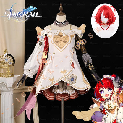 iCoser Honkai Star Rail Tribbie Cosplay Costume Wig Dress Uniform Headwear Wings Halloween Party for Women Girls Props Carnival