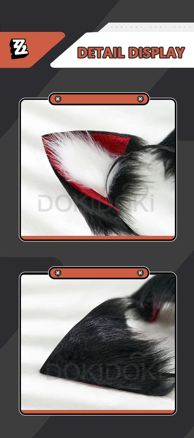 Seth Ellen Joe Hoshimi MiyabI Ju Fufu Von Lycaon Tail Ears Cosplay Props Game Zenless Zone Zero DokiDoki 125cm Tail Halloween