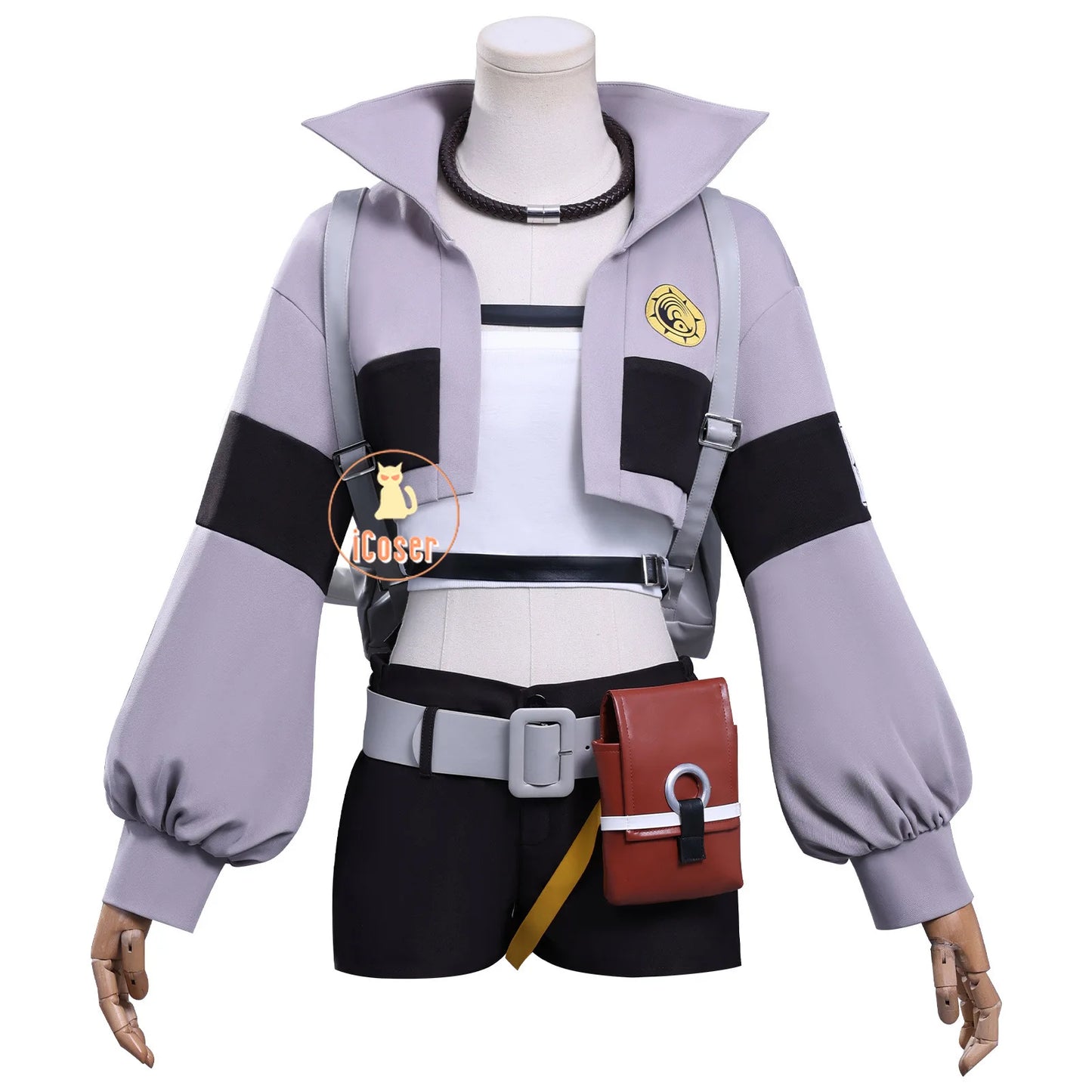 Anime Gachiakuta Riyo Reaper Cosplay Costume Uniform Jacket Short Backpack Akuta Cleaners Halloween Party for Women Girls iCoser