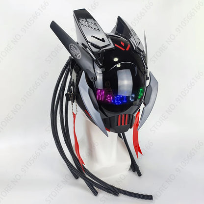 Cyberpunk App Mask Light Up Rolling Subtitles Screen Mask Cos Mech Technology Sense Mobile Phone Control Helmet Role Play