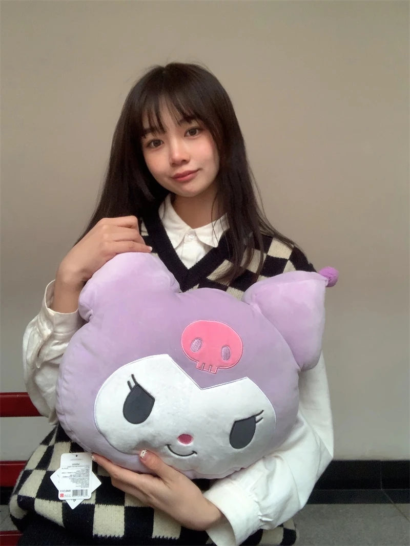 Sanrio Very Soft Kuromi Back Cushion Throw Pillow Sofa Bed Room Decor Comfortable Japanese Style Pillow Gifts Girl