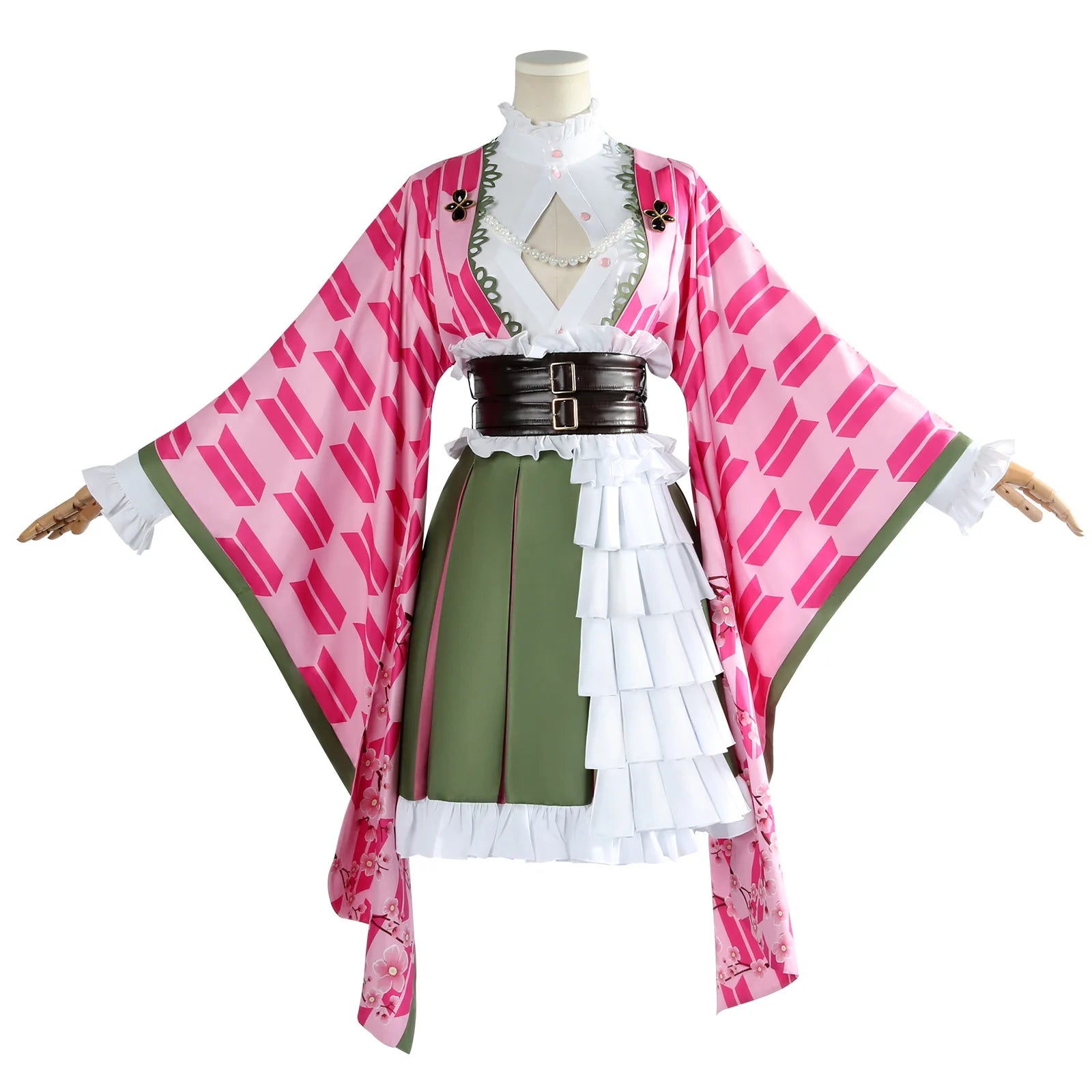 Kanroji Mitsuri Cosplay Costume Set Women Polyester