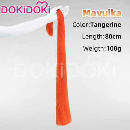 Mavuika Wig Game Genshin Impact DokiDoki Pyro Archon Women Long 110cm Luminous Wig Natlan Mavuika Glasses Ear Clips