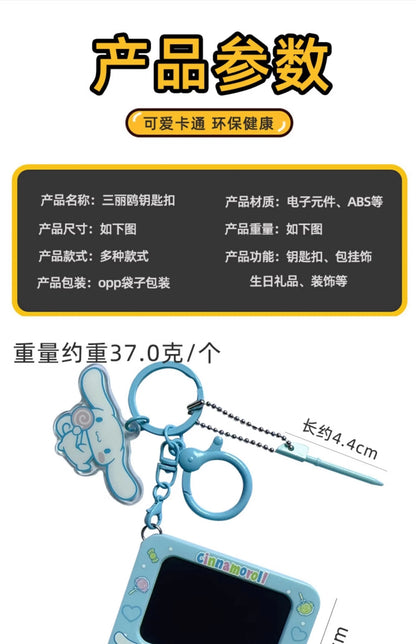 Genuine Sanrio Hello Kitty Kuromi Melody Pachacoo Cinnamoroll Hangyodon Gudetama Writ Boar Graffiti Toy Keychain Birthday Gift