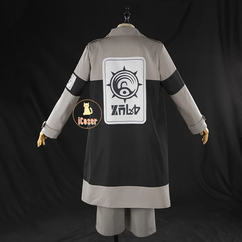 iCoser Anime Gachiakuta Enjin Cosplay Costume Wig Uniform Earrings Choker Akuta Cleaners Halloween Party for Women Men Carnival