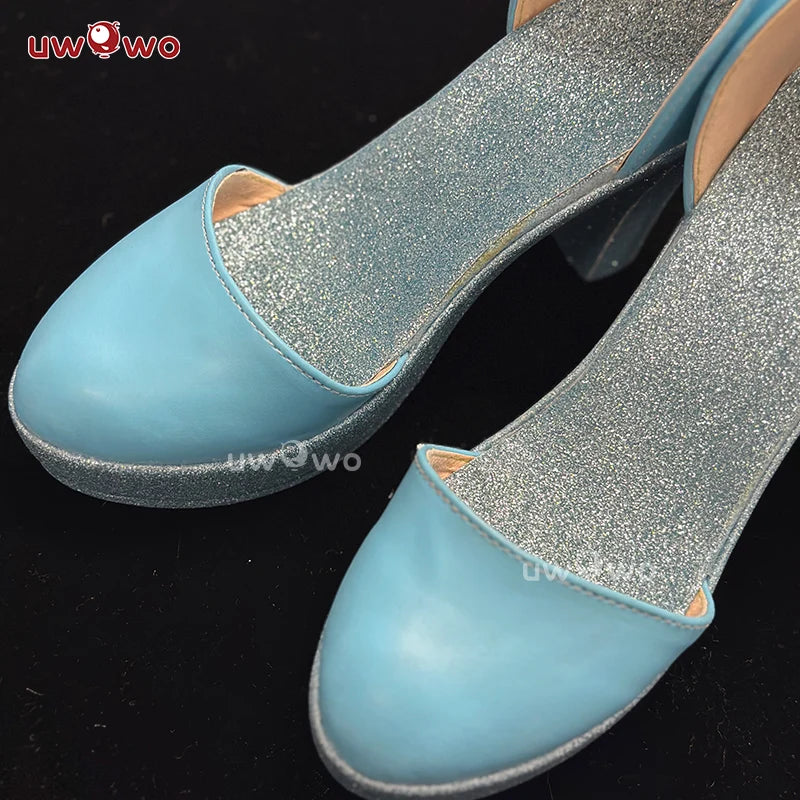 UWOWO Bloomm S4 Cosplay Shoes Fairy Wings Cosplay Shoes High Steel Blue Shiny Shoes