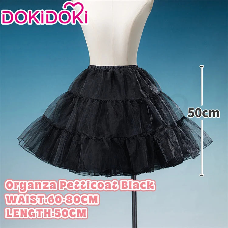 Underskirt Petticoats Bustle Cosplay Props Dokidoki Halloween Skirt Dress Long Short White Black
