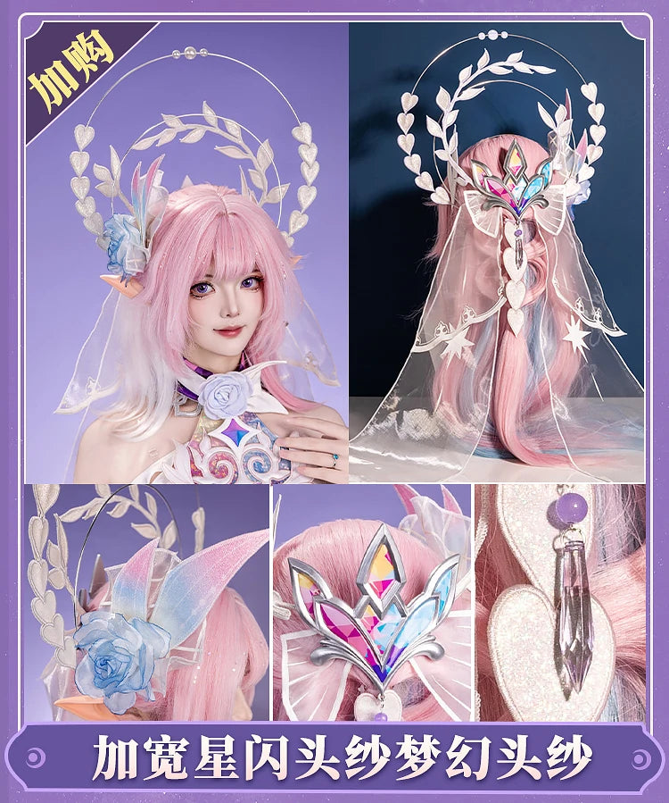 Honkai Star Rail Cyrene Cosplay Costume Wig Dress Headwear New Skin Outfit Elysia Amphoreus Halloween Party Women Girls Props