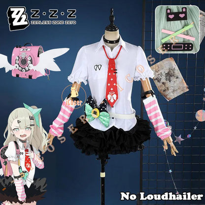Chinatsu Remiel Cosplay Costume Wig Dress Zenless Zone Zero Uniform Headwear Angels of Delusion Halloween Party for Women Girls