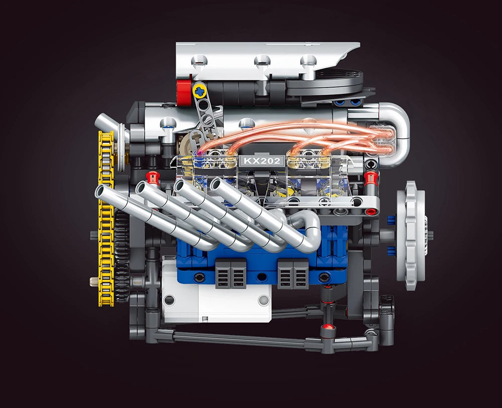 NEW Creative V8 Engine Model Set Building Block Technical Cars With LED Light Assembly Bricks Toys Decor Kids Christmas Gifts