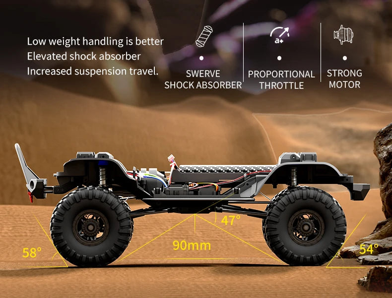 1/10 RC Car HB RTR R1011 Remote Control Vehicle 2.4G Full Proportional Rock Crawler LED Light 4WD Off-Road Climbing Truck Toys