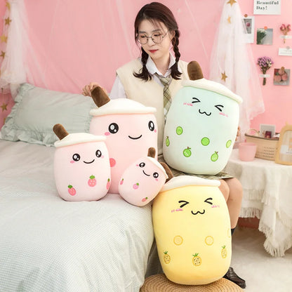 Various Play Doll Boba Plushies Mini Dolls in a Boba Cup Can Flip Boba Tea Toy Many Size Boba Tea Cushions for For Kids Girl