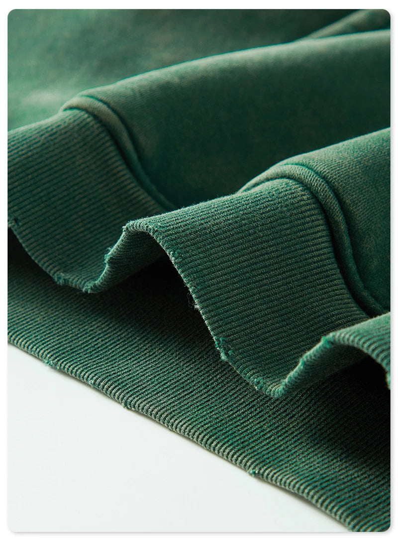 ZODF Winter Autum Men's Washed 400gsm Fleece Hoodies Unisex Couple Retro Oversized Ripped Hooded Sweatshirts Pullovers HY0652