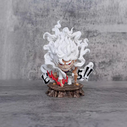 New 15.5cm One Piece Luffy Gear 5 Nika Figure PVC Fruit Awakening Hammer Pose Statue Model Desktop Decor Fans Collect Gift