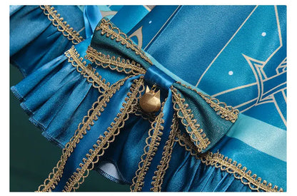 Genshin Impact Lynette Cosplay Costume Wig Dress Uniform Hat Magician Outfit Fontaine Halloween Party for Women Girls Game Props