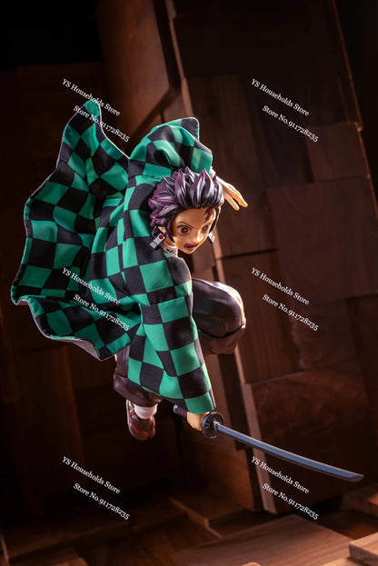 1/12 Kamado Tanjirou Flame Plaid Windbreaker Tomioka Giyuu Spout Matching Color Toy Accessory For Shf Anime Demon Slayer Soldier