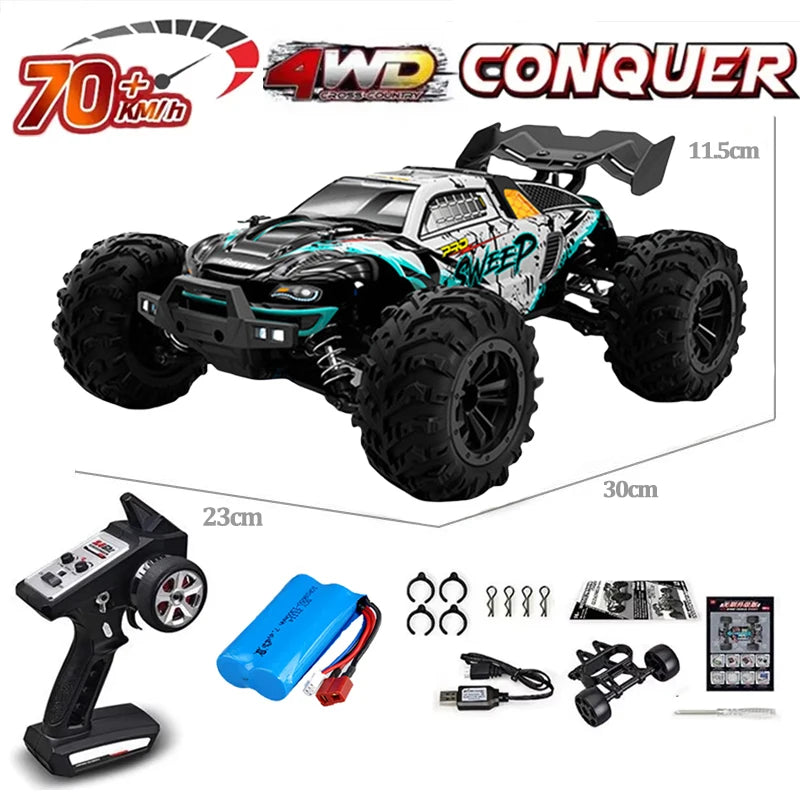 SCY 1:16 70KM/H or 50KM/H 4WD RC Car with LED Remote Control Cars High Speed Drift Monster Truck for Kids Vs Wltoys 144001 Toys