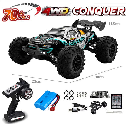 SCY 1:16 70KM/H or 50KM/H 4WD RC Car with LED Remote Control Cars High Speed Drift Monster Truck for Kids Vs Wltoys 144001 Toys