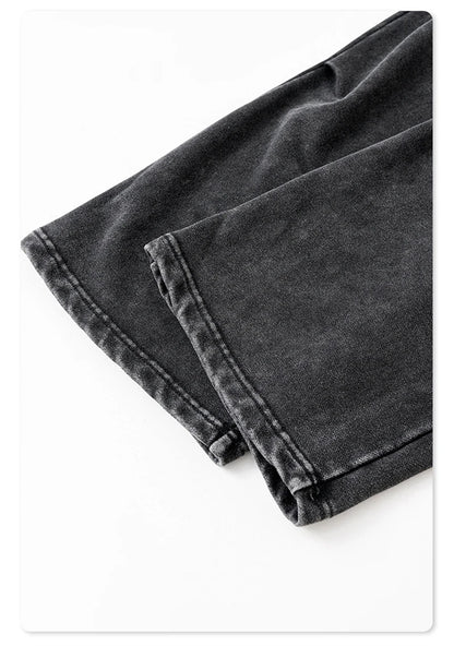 ZODF Retro 2024 Winter Patchwork Pants For Men Unisex Washed High Street 370gsm Oversized Double Knees Straight Trousers HY0878