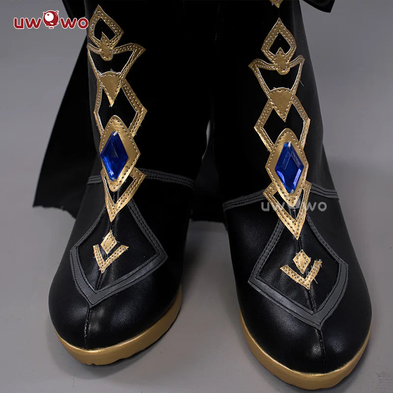 UWOWO Genshin Impact Navia Cosplay Shoes Fontaine Rococo Style Dress Cospaly Shoes Boots