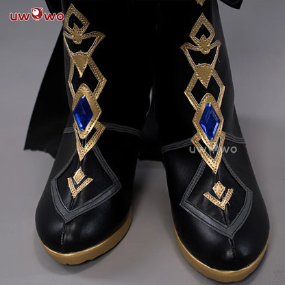 UWOWO Genshin Impact Navia Cosplay Shoes Fontaine Rococo Style Dress Cospaly Shoes Boots